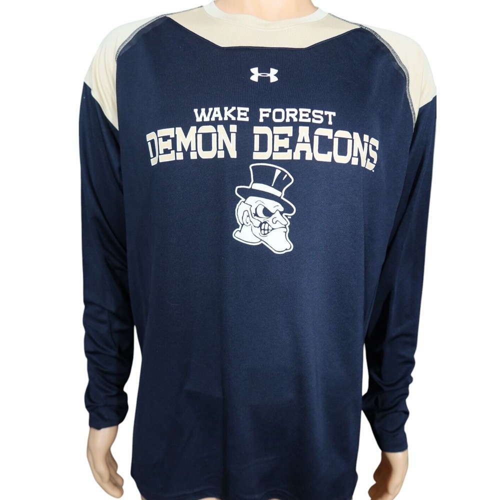 Under Armour Wake‎ Forest Demon Deacons Black Performance Shirt Sz L